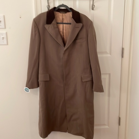 Vintage Burton men’s 40 wool brown overcoat hidden buttons velour collar Canada - Picture 1 of 13